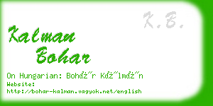 kalman bohar business card